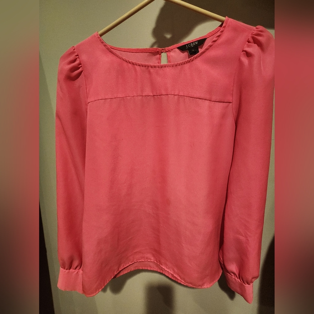 J. Crew Hot Pink Blouse